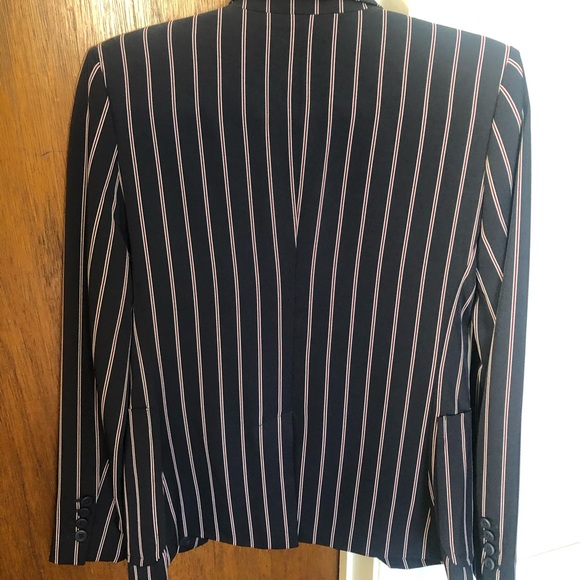 NWT BB DAKOTA Blaze It Navy Blue Striped Blazer - Picture 11 of 13
